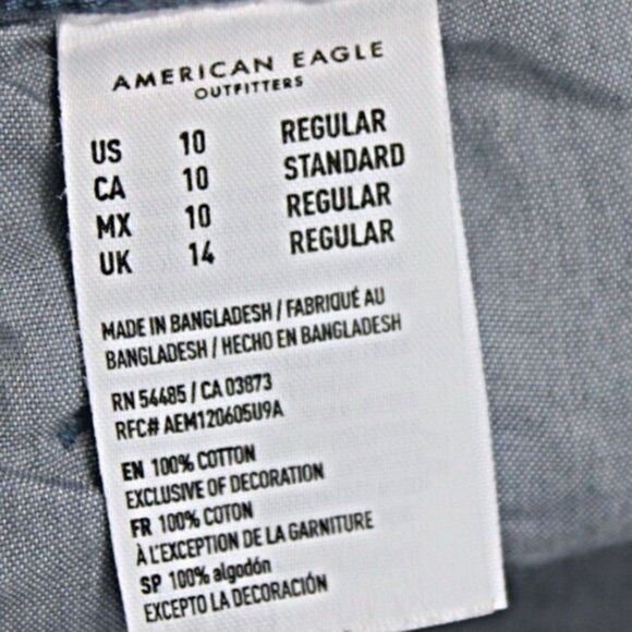 American Eagle Skirt Mini Corduroy Full Front Zip Side Pockets Blue Women's 10 - Picture 6 of 8